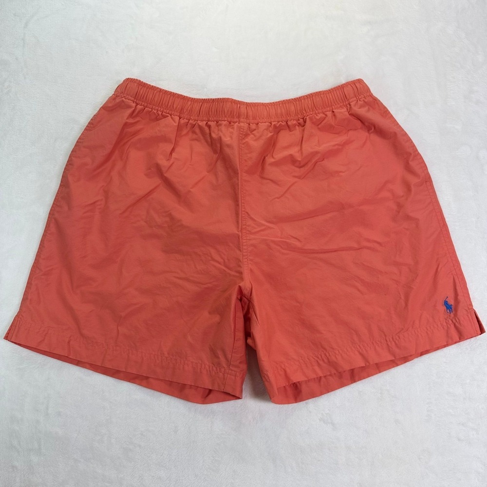 VTG Polo Sport Ralph Lauren Mens Coral Swim Trunks Mesh Lined Shorts XL (Flaw)